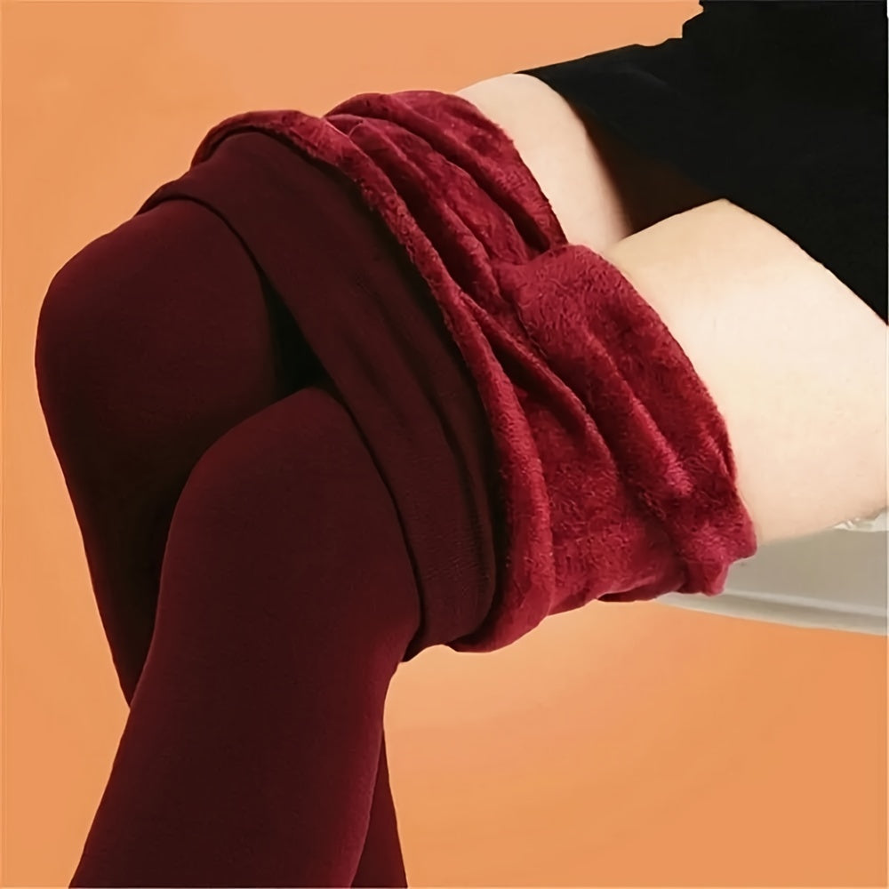 Elegant Women's Winter Thermal Pantyhose - Velvet-Lined, Stretchy & Warm Slim Fit Leggings, Ankle-Length