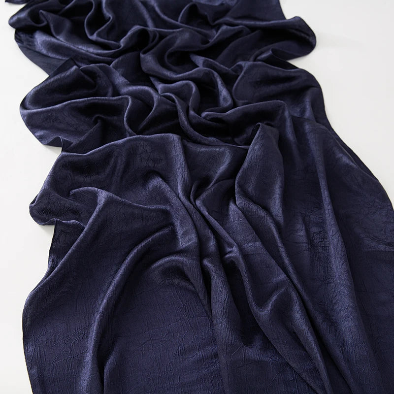 Women’s Solid Color Silk Satin Hijab Scarf – Smooth, Wrinkle-Textured Long Shawl

Crafted from luxurious silk-like satin, this hijab scarf features subtle bark-like wrinkles on one side and a smooth finish on the other. Its solid color design offers versa