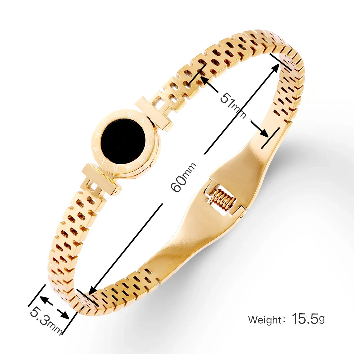 Elegant Gold-Plated Titanium Steel Bracelet with Zircon Inlay – Timeless Design for Everyday Wear

This beautifully crafted bracelet features durable titanium steel with a radiant gold-plated finish and delicate zircon inlays, offering a classic and minim